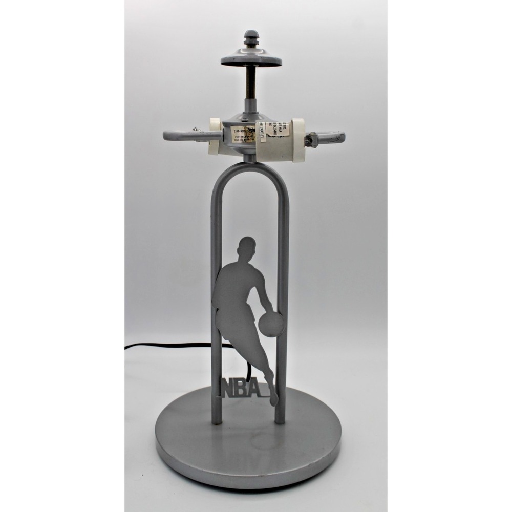 Vintage NBA Silver Table Lamp NO SHADE, Tested Working Basketball
